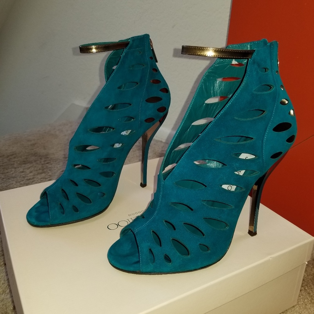 Blue Suede Jimmy Choo Heel